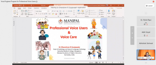Webinar on VOCAL HYGEINE PROGRAM FOR PROFES-SIONAL VOICE USERS